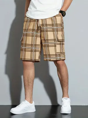 Marco – Casual Checked Men’s Shorts with Drawstring & Side Pockets