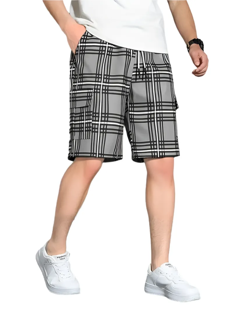 Marco – Casual Checked Men’s Shorts with Drawstring & Side Pockets