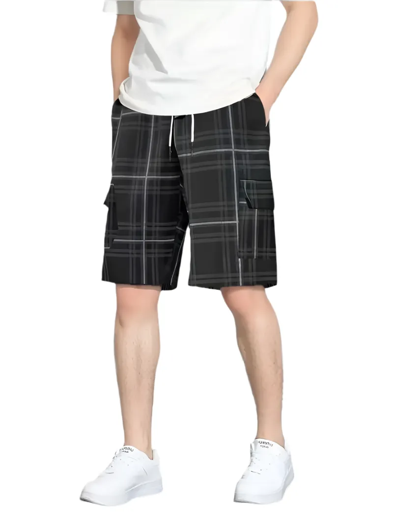 Marco – Casual Checked Men’s Shorts with Drawstring & Side Pockets