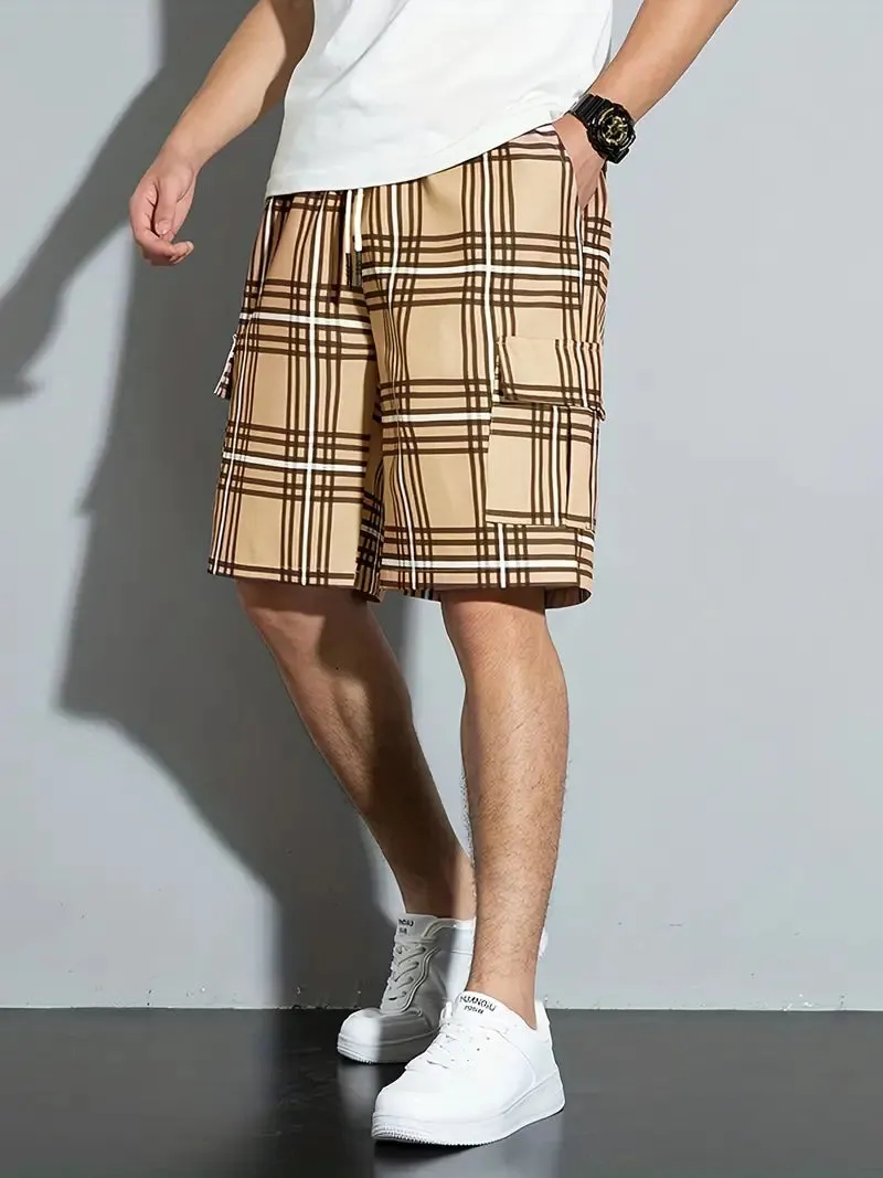 Marco – Casual Checked Men’s Shorts with Drawstring & Side Pockets