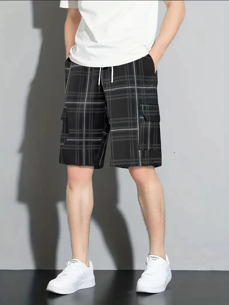 Marco – Casual Checked Men’s Shorts with Drawstring & Side Pockets