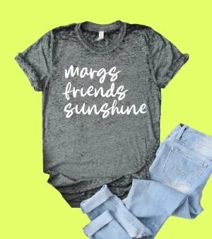 Margs Friends Sunshine Shirt | Acid Wash T Shirt | Unisex Crew