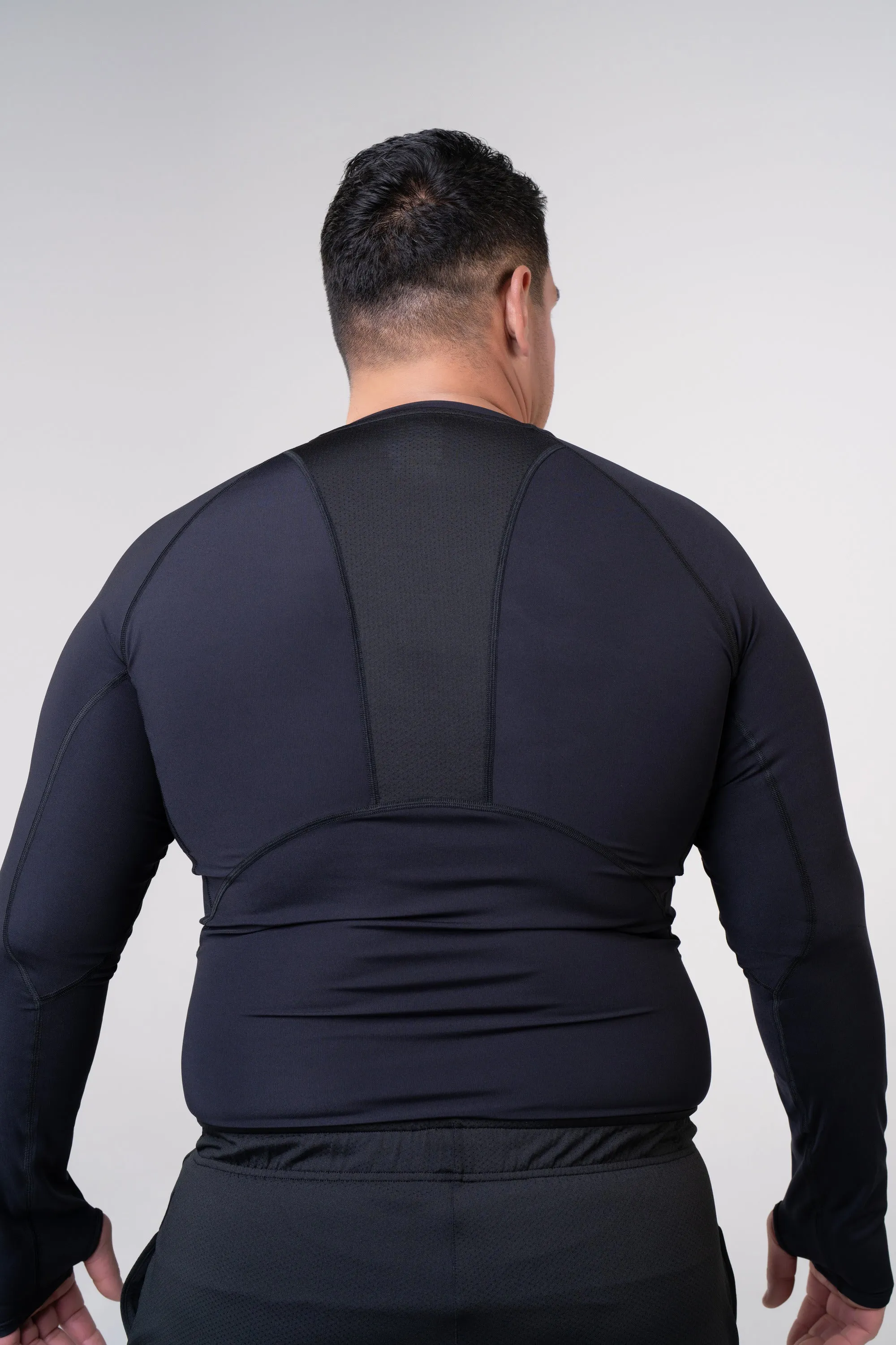 Men's Compression Long Sleeve Shirt - Poppy Seed Grey