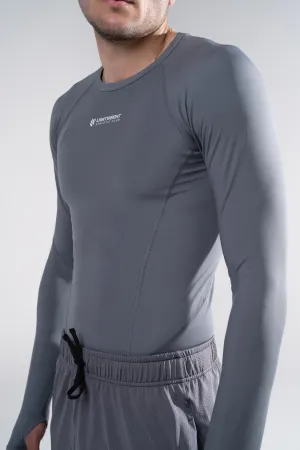 Men's Compression Long Sleeve Shirt - Poppy Seed Grey