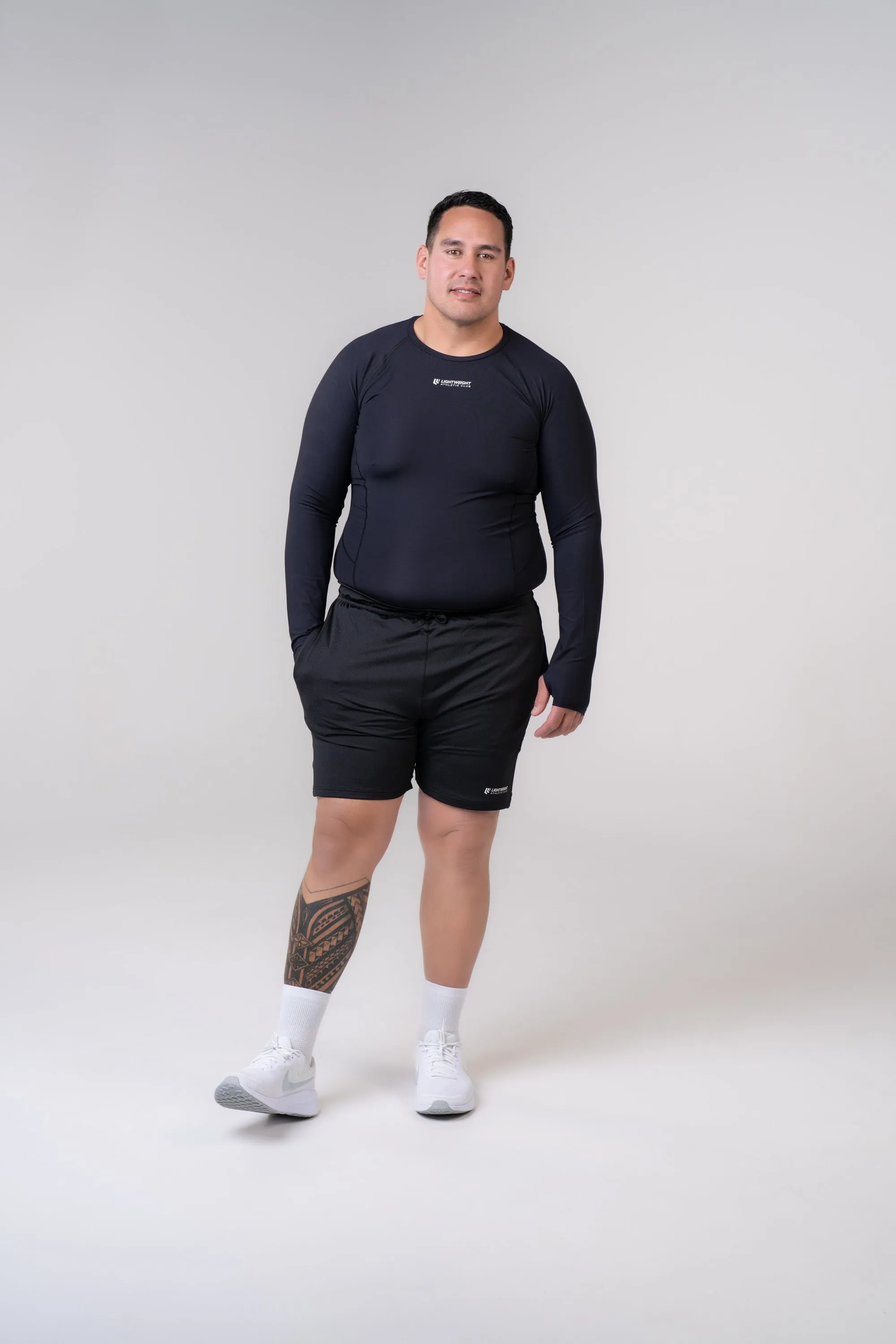 Men's Compression Long Sleeve Shirt - Poppy Seed Grey