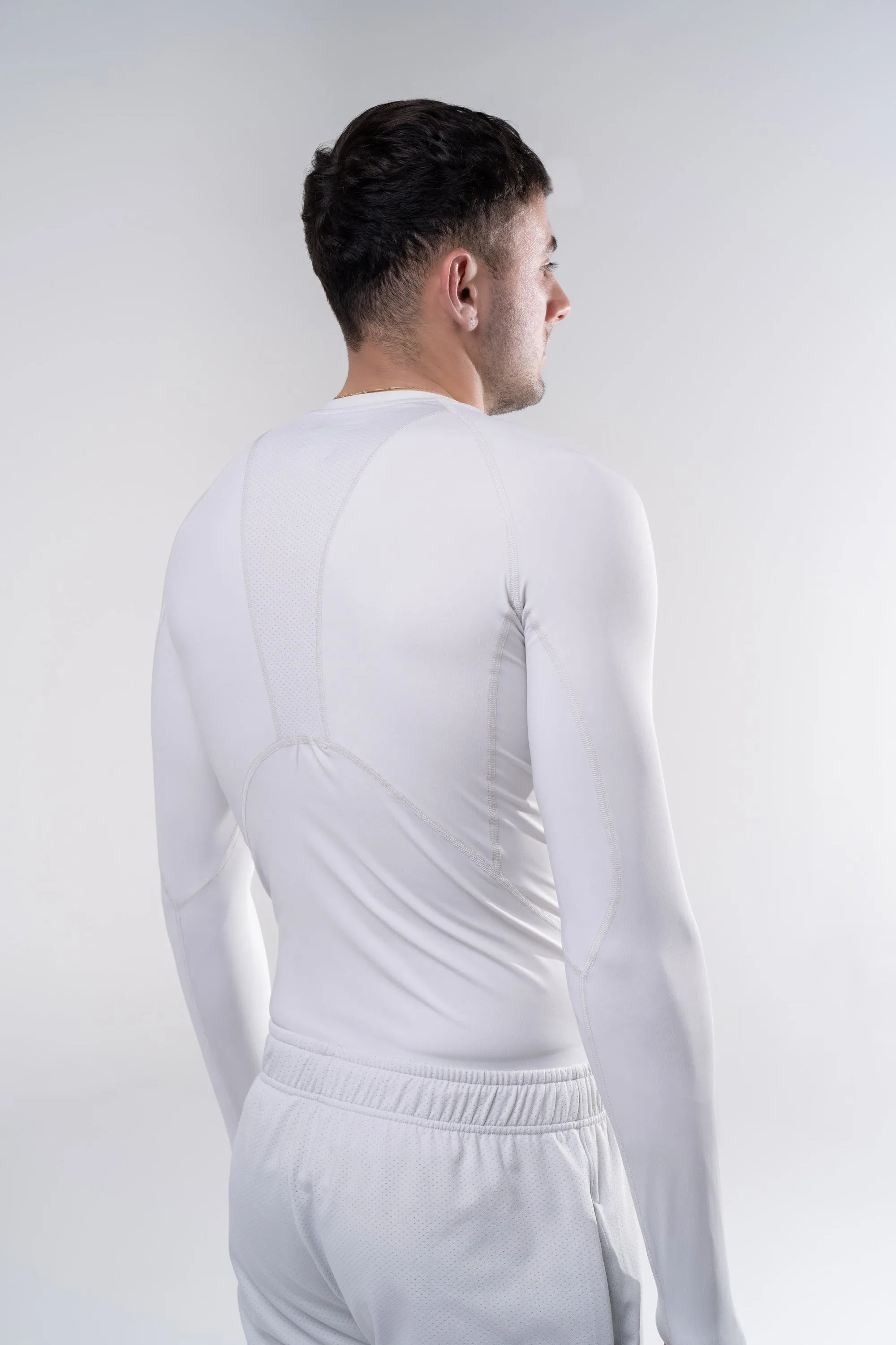 Men's Compression Long Sleeve Shirt - Poppy Seed Grey