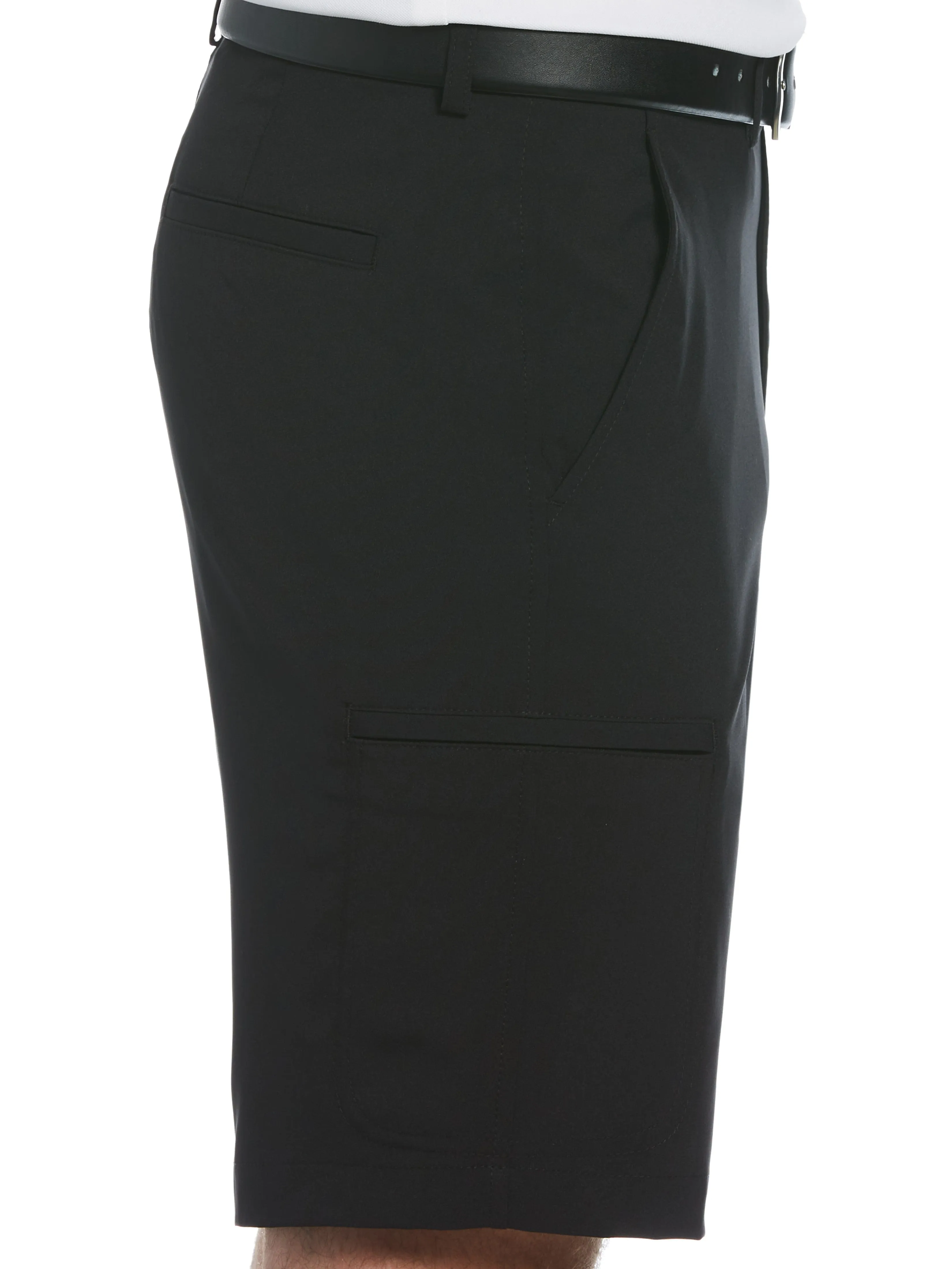 Men's Flat Front Solid Golf Short with Cargo Pocket