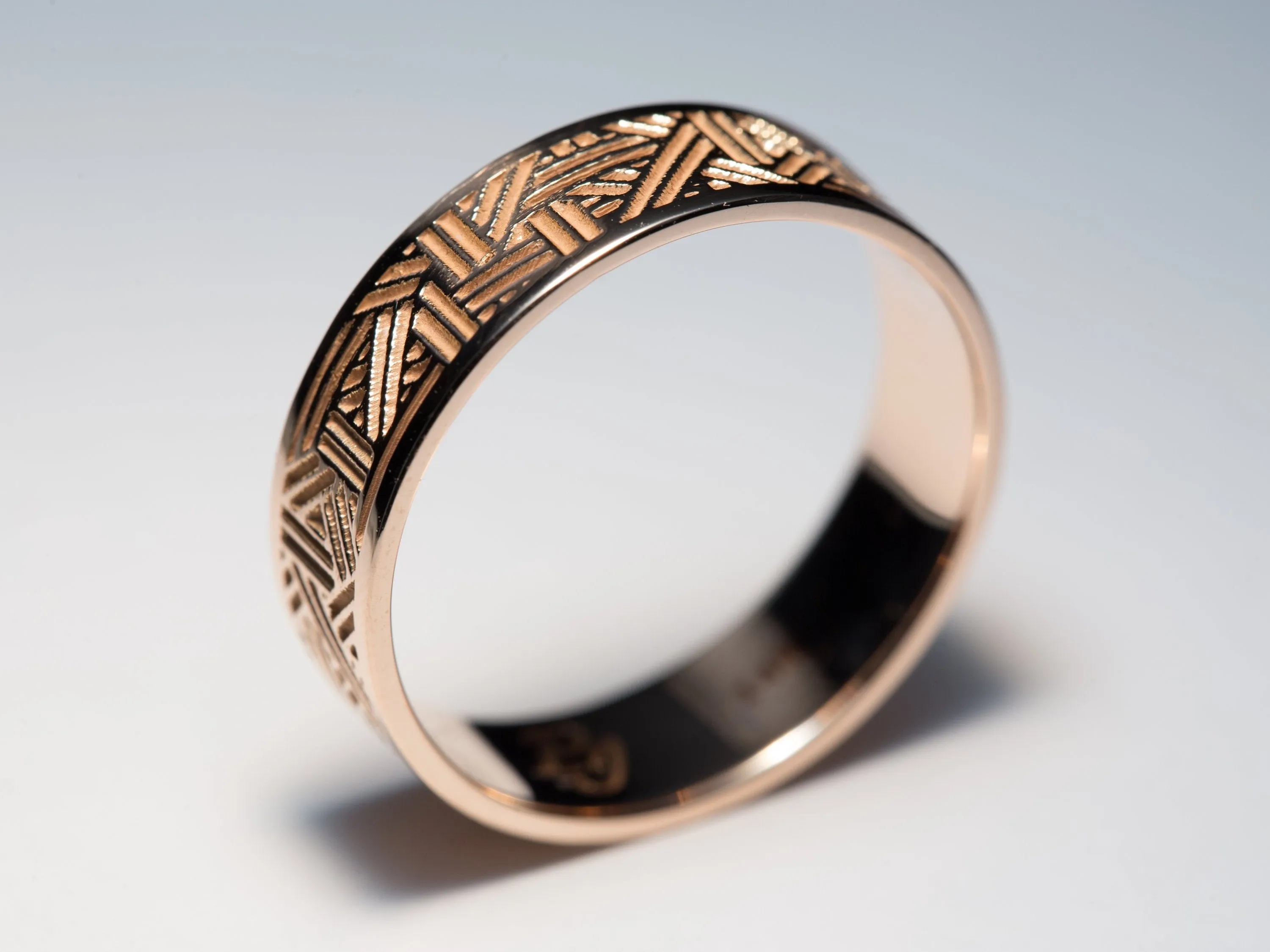 Men's Geometric Lines Wedding Ring