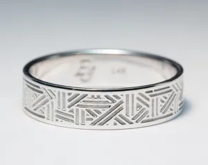 Men's Geometric Lines Wedding Ring