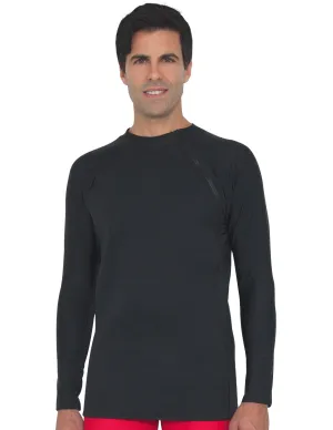 Men's  Hybrid Thermal Zip Rash Guard - Black