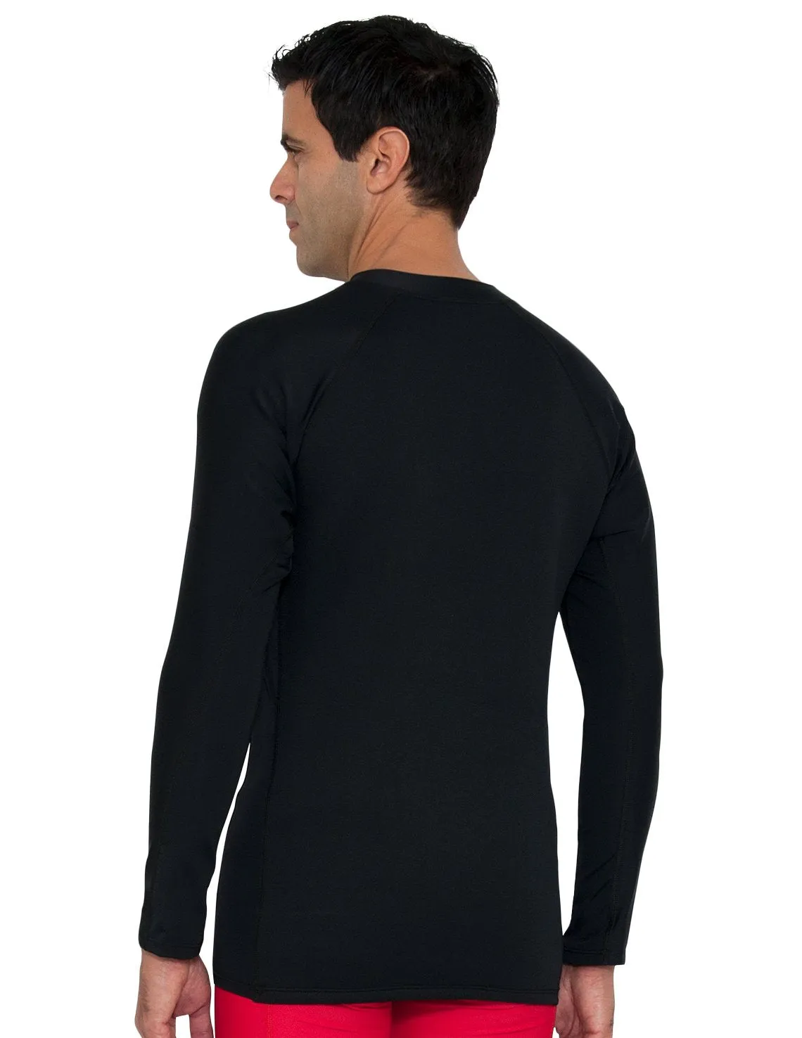 Men's  Hybrid Thermal Zip Rash Guard - Black
