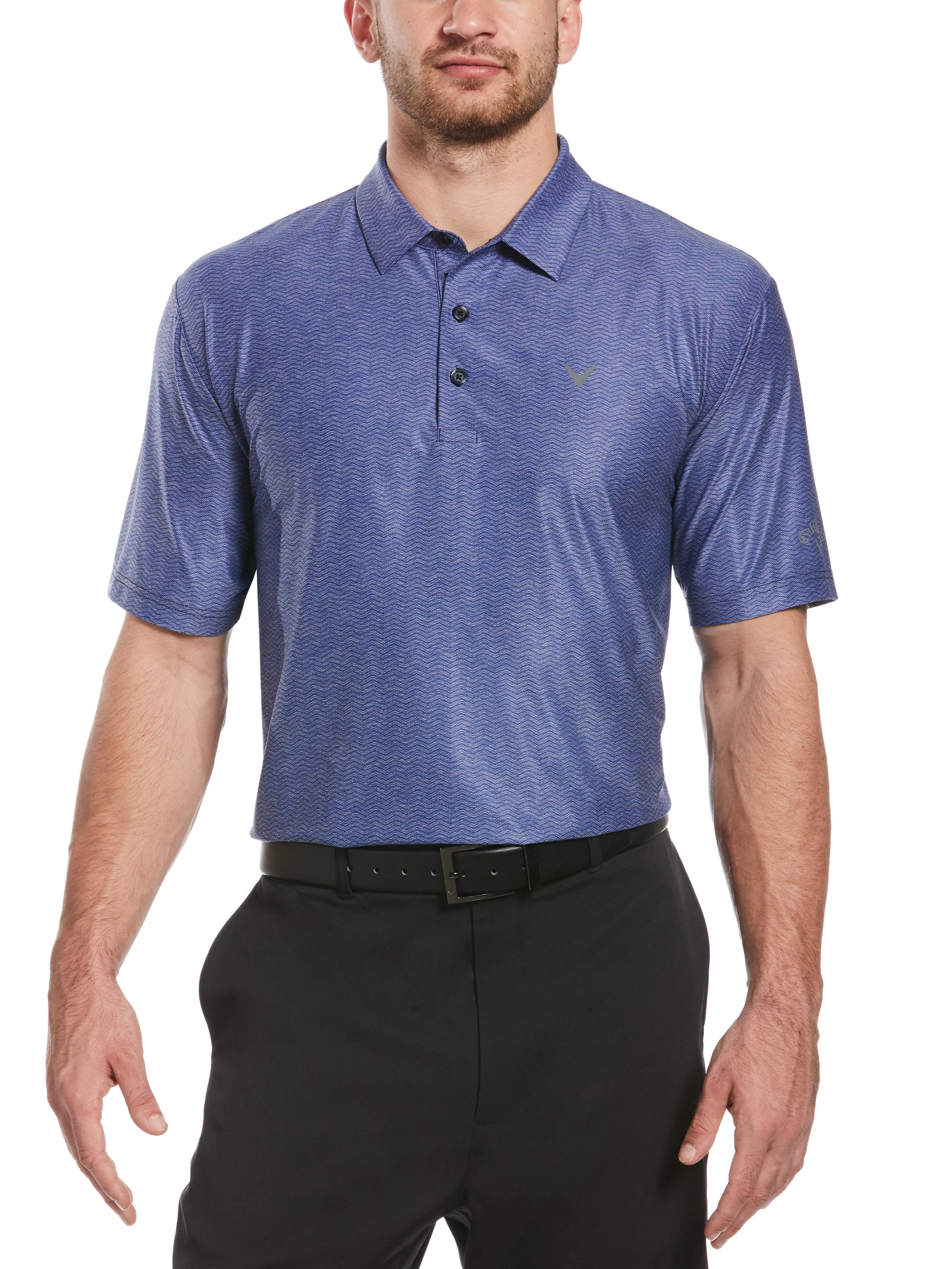 Mens Jaspe Geometric Print Polo