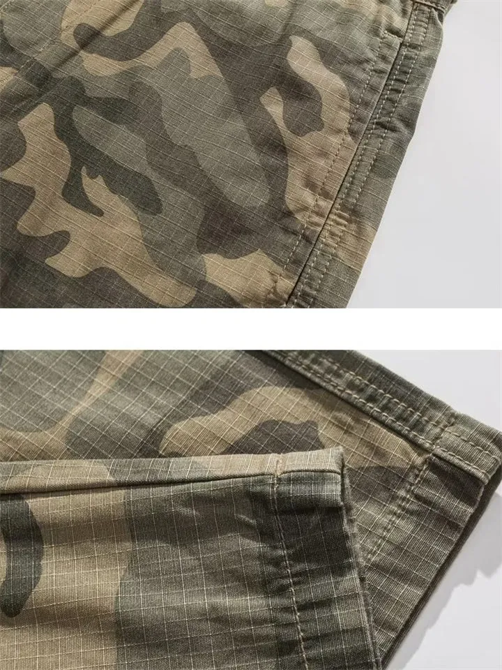 Men's Oversized Camouflage Tactical Pants with Patch Pocket