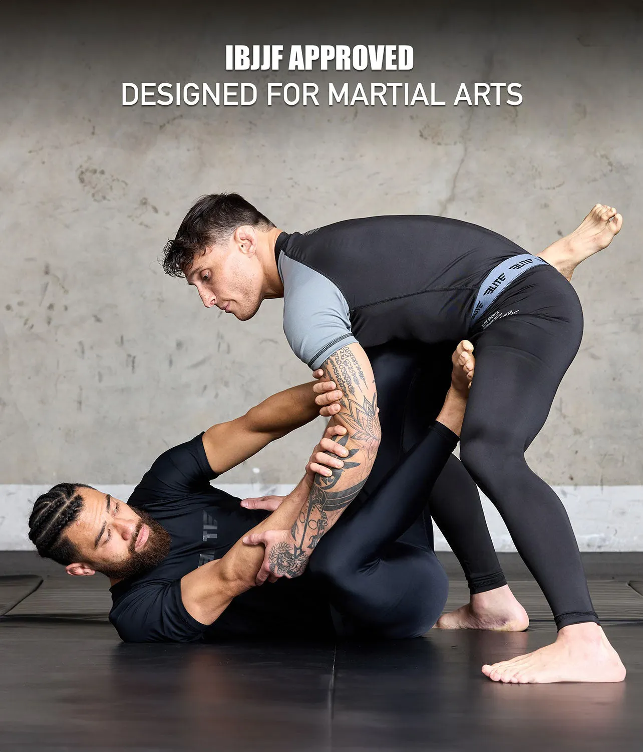 Men's Plain Black Compression Boxing Spat Pants