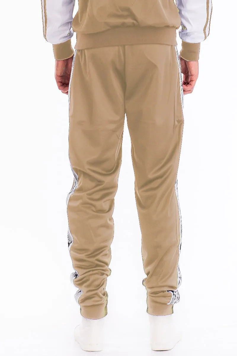 Men's Snake Panel Joggers- Beige