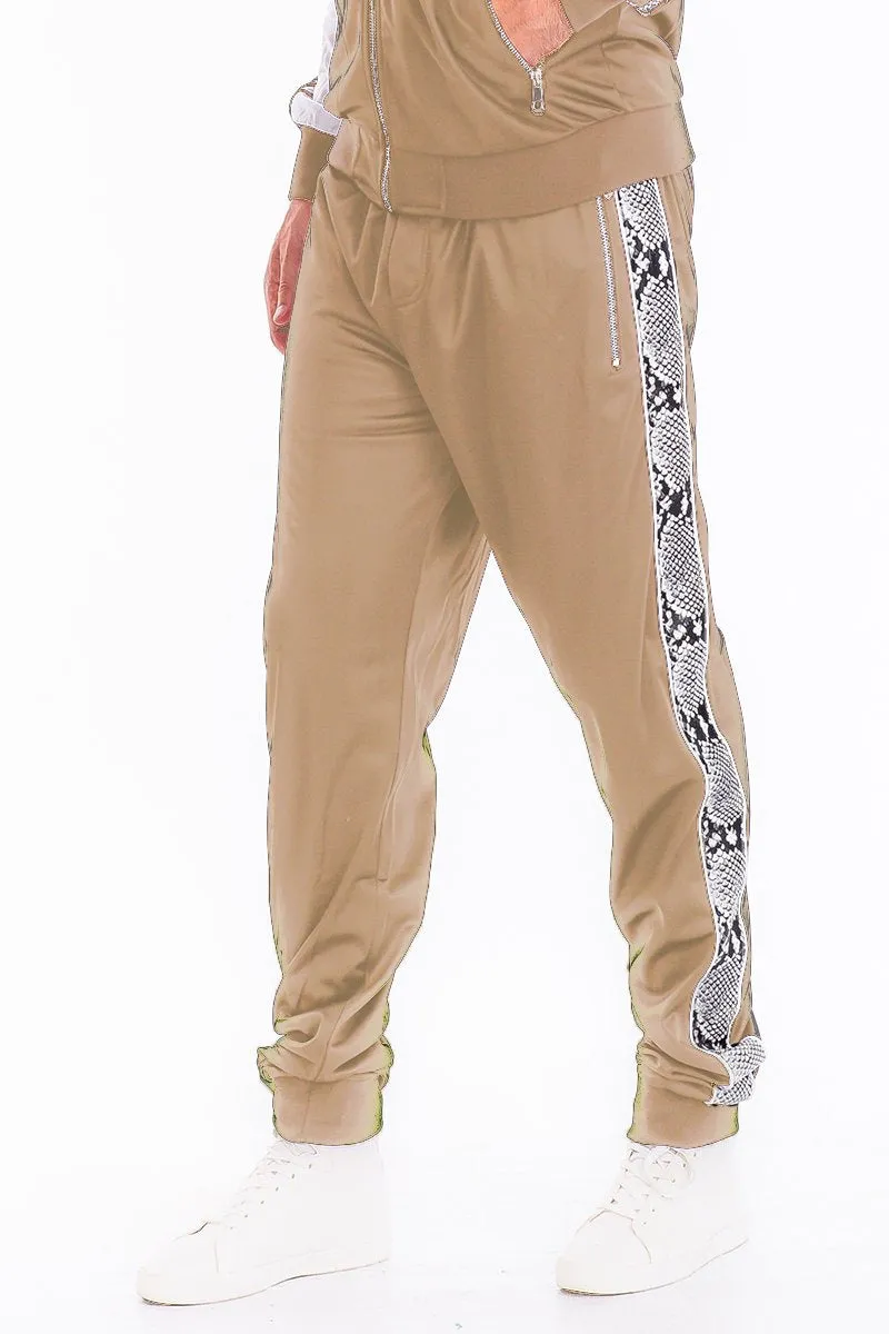 Men's Snake Panel Joggers- Beige