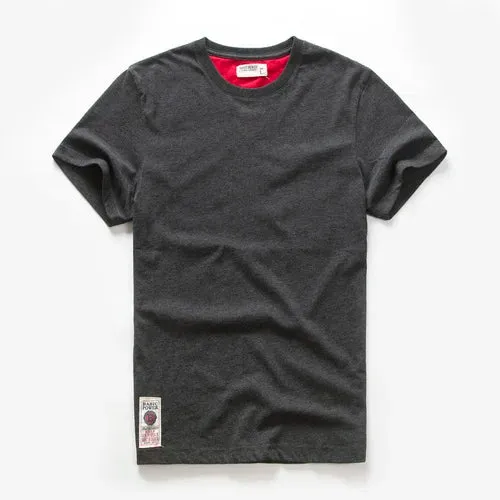 Men's Solid Color Cotton T-shirt | Casual O-neck Basic Tee | High Quality Classic Top