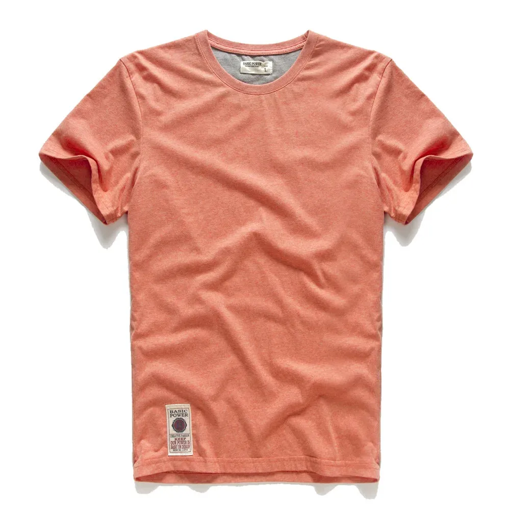 Men's Solid Color Cotton T-shirt | Casual O-neck Basic Tee | High Quality Classic Top