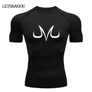 Men's Sports Quick Dry Tshirt Anime Elements Compression Gym Tshirts Workout Fitness Undershirts Tops Tight Elastic Sportswear