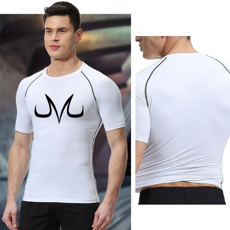 Men's Sports Quick Dry Tshirt Anime Elements Compression Gym Tshirts Workout Fitness Undershirts Tops Tight Elastic Sportswear