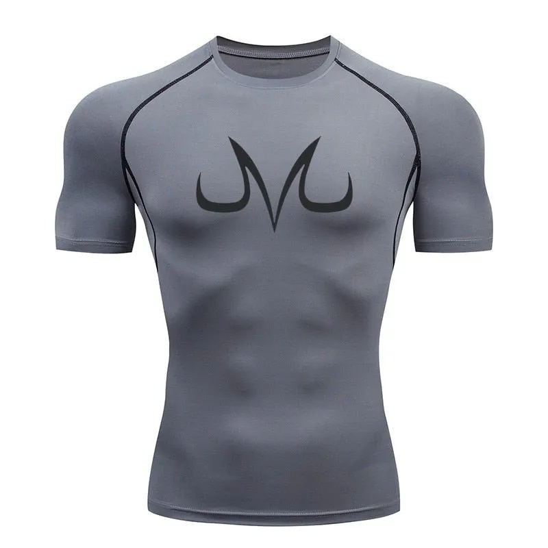 Men's Sports Quick Dry Tshirt Anime Elements Compression Gym Tshirts Workout Fitness Undershirts Tops Tight Elastic Sportswear