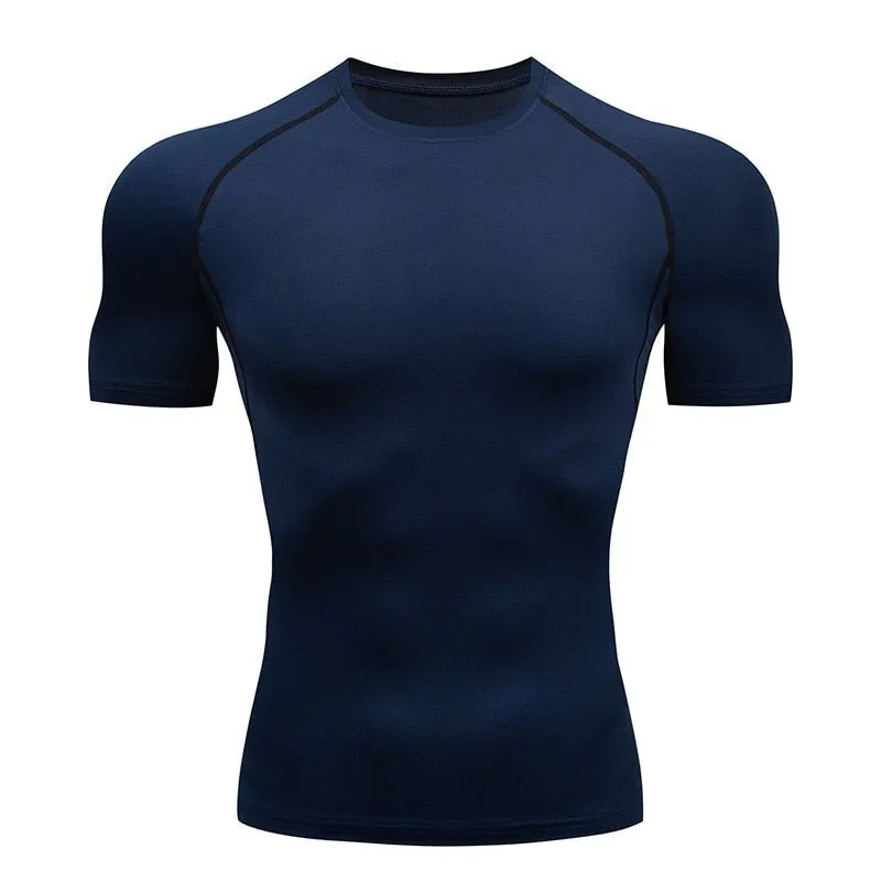 Men's Sports Quick Dry Tshirt Anime Elements Compression Gym Tshirts Workout Fitness Undershirts Tops Tight Elastic Sportswear