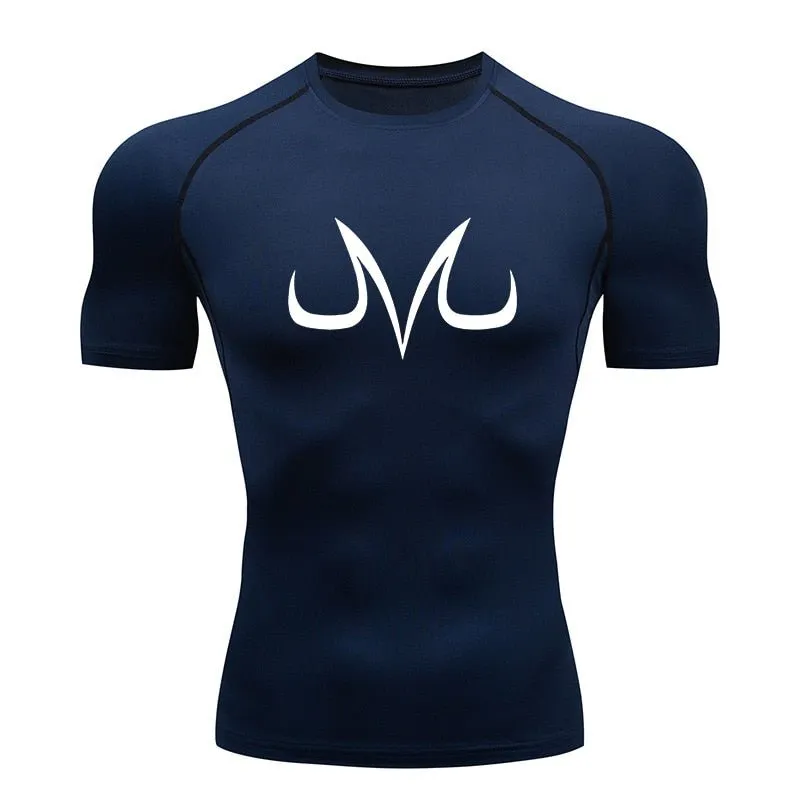 Men's Sports Quick Dry Tshirt Anime Elements Compression Gym Tshirts Workout Fitness Undershirts Tops Tight Elastic Sportswear