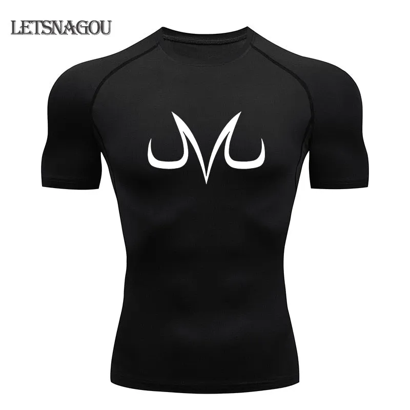 Men's Sports Quick Dry Tshirt Anime Elements Compression Gym Tshirts Workout Fitness Undershirts Tops Tight Elastic Sportswear