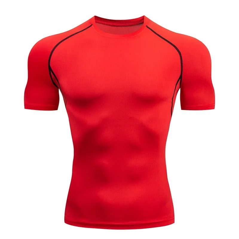 Men's Sports Quick Dry Tshirt Anime Elements Compression Gym Tshirts Workout Fitness Undershirts Tops Tight Elastic Sportswear