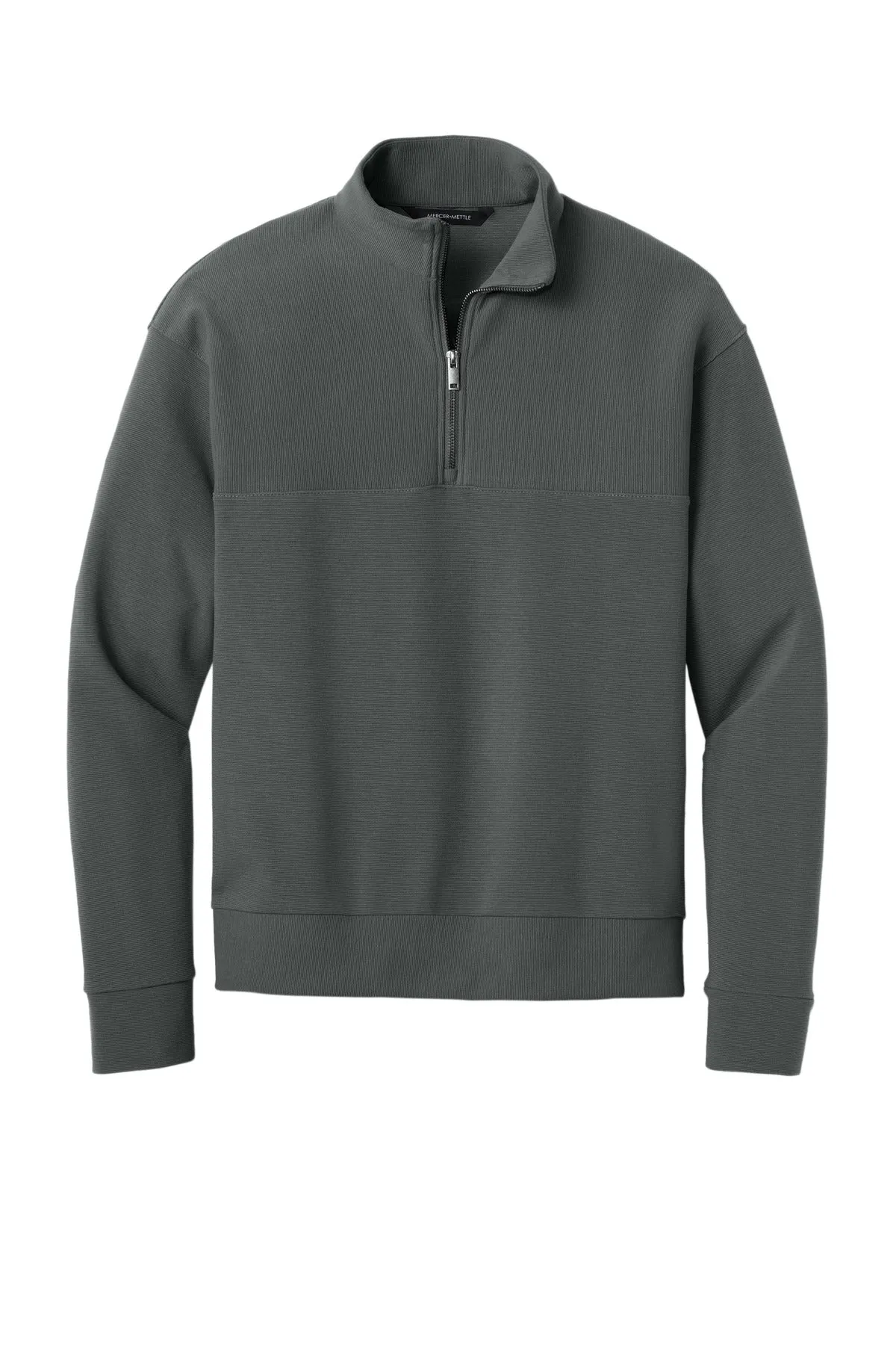 Mercer Mettle Linear Texture 1/4-Zip MM3040 Storm Grey