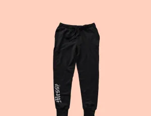 Messy Joggers (Black) Holographic Logo