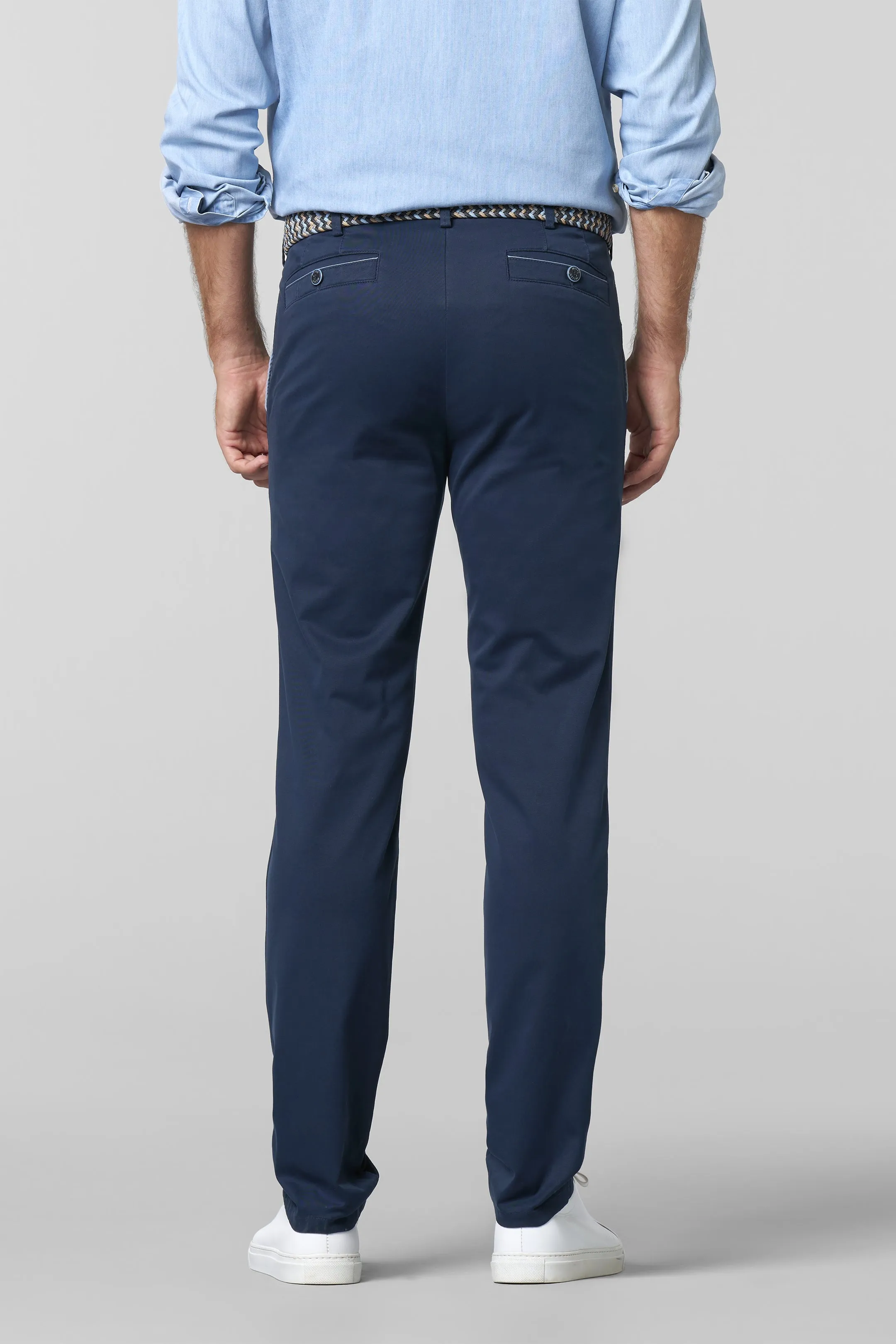 MEYER New York Trousers - 5054 Summer Stretch Twill Chinos - Navy