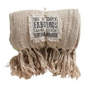 Natural Linen Throw