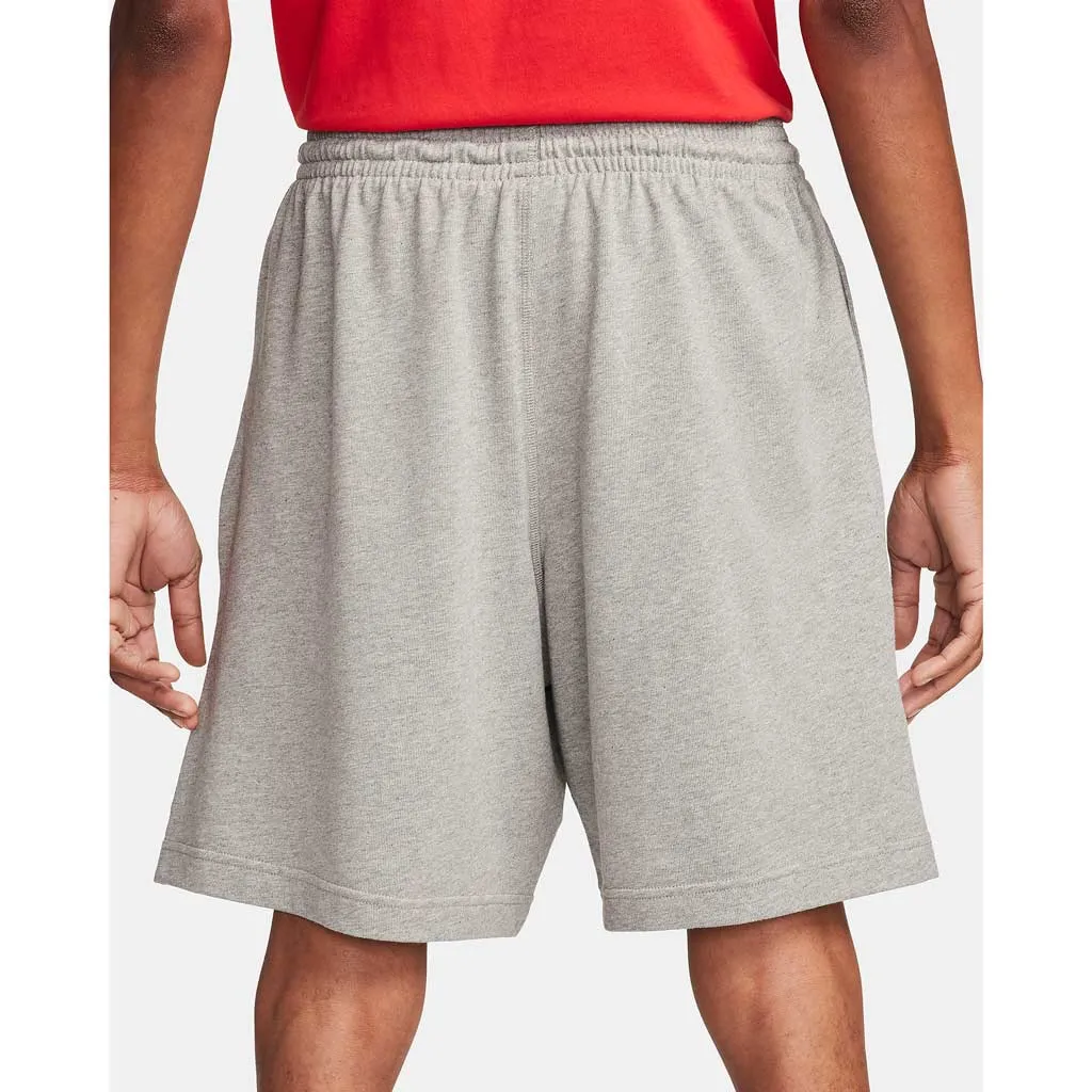 NIKE CLUB KNIT SHORTS - DK GREY HEATHER/WHITE