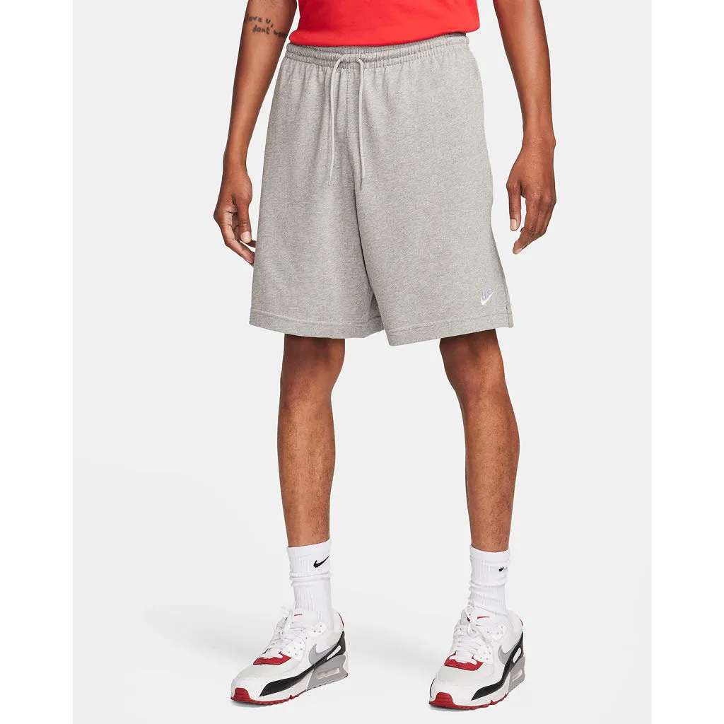 NIKE CLUB KNIT SHORTS - DK GREY HEATHER/WHITE