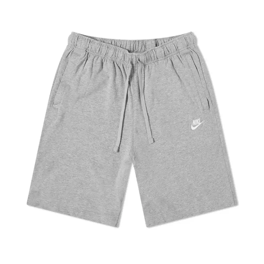 NIKE CLUB KNIT SHORTS - DK GREY HEATHER/WHITE