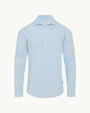 Orlebar Brown Giles Linen Shirt - Pale Blue/White