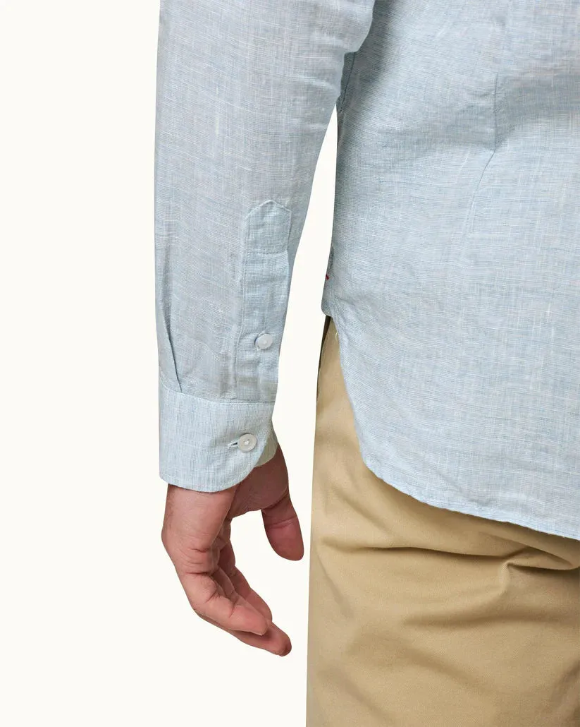 Orlebar Brown Giles Linen Shirt - Pale Blue/White