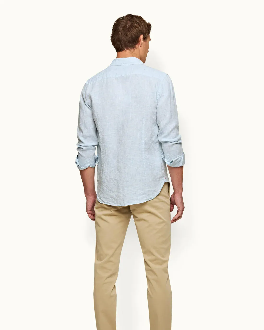 Orlebar Brown Giles Linen Shirt - Pale Blue/White