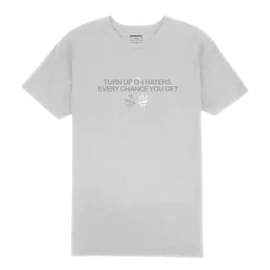 Outrank Turn Up On Haters Silver Tee