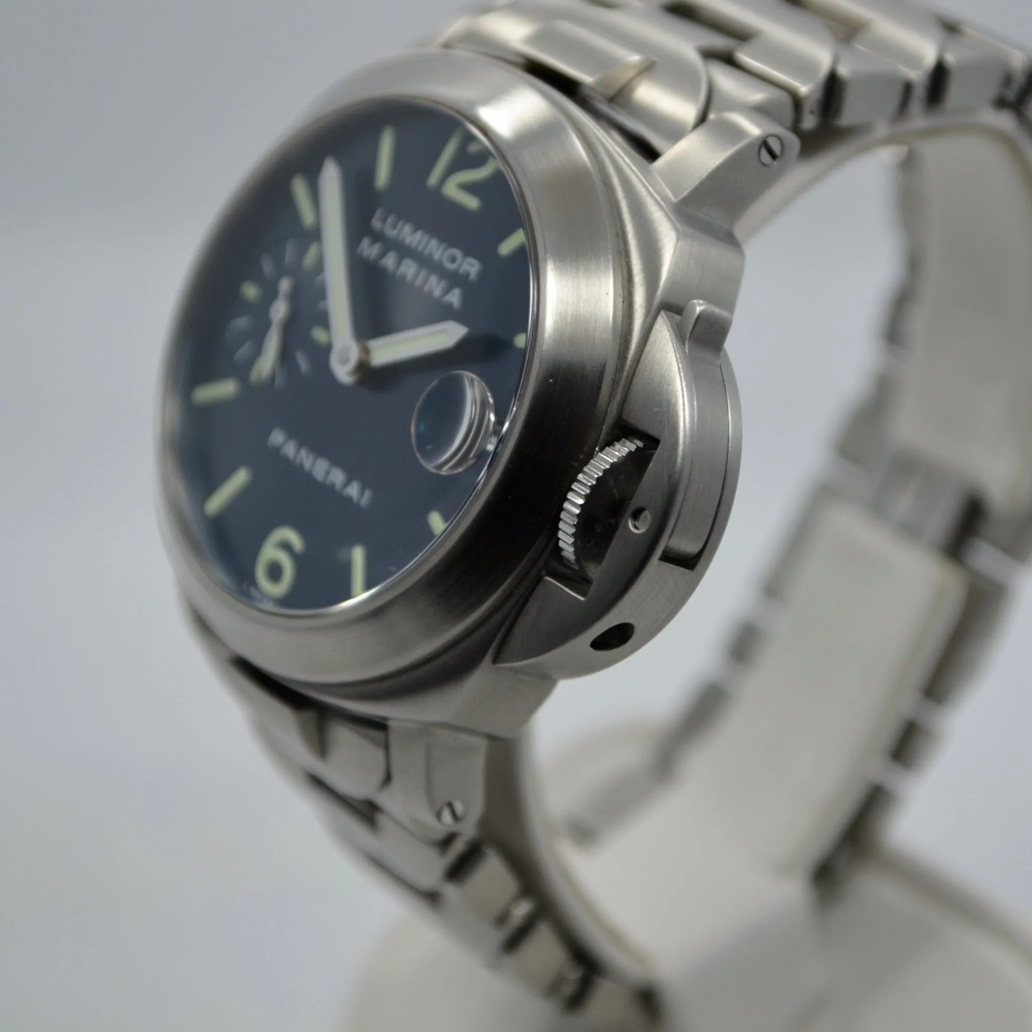 Panerai Luminor Marina PAM 120 Blue Steel Automatic Wristwatch