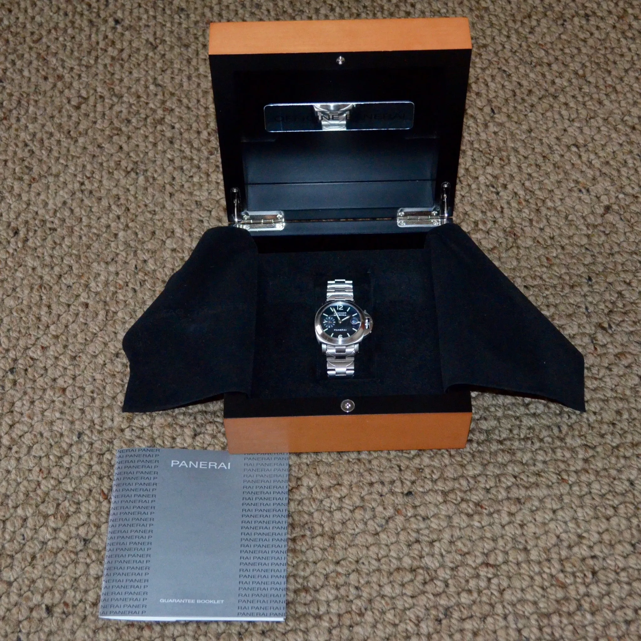 Panerai Luminor Marina PAM 120 Blue Steel Automatic Wristwatch