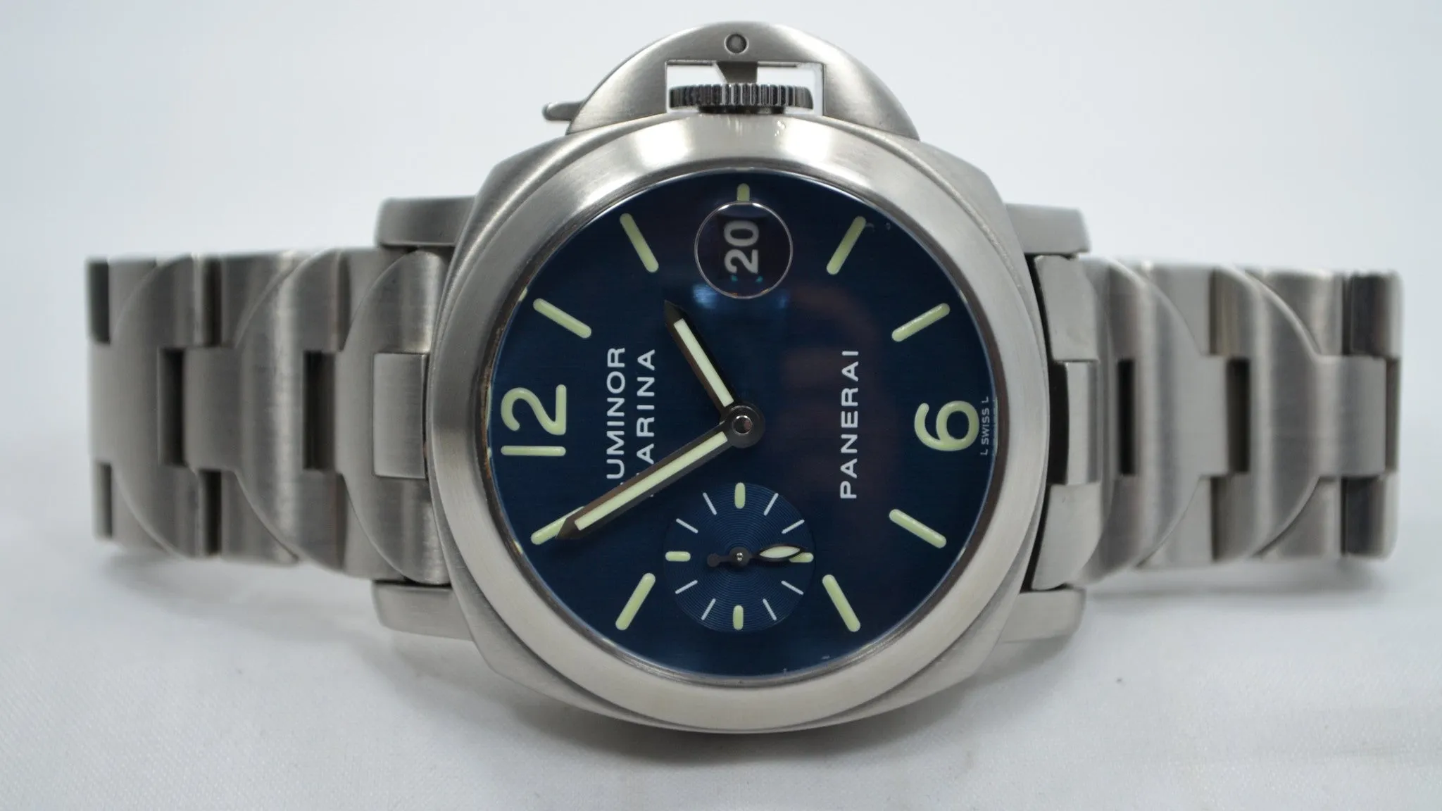 Panerai Luminor Marina PAM 120 Blue Steel Automatic Wristwatch
