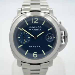 Panerai Luminor Marina PAM 120 Blue Steel Automatic Wristwatch