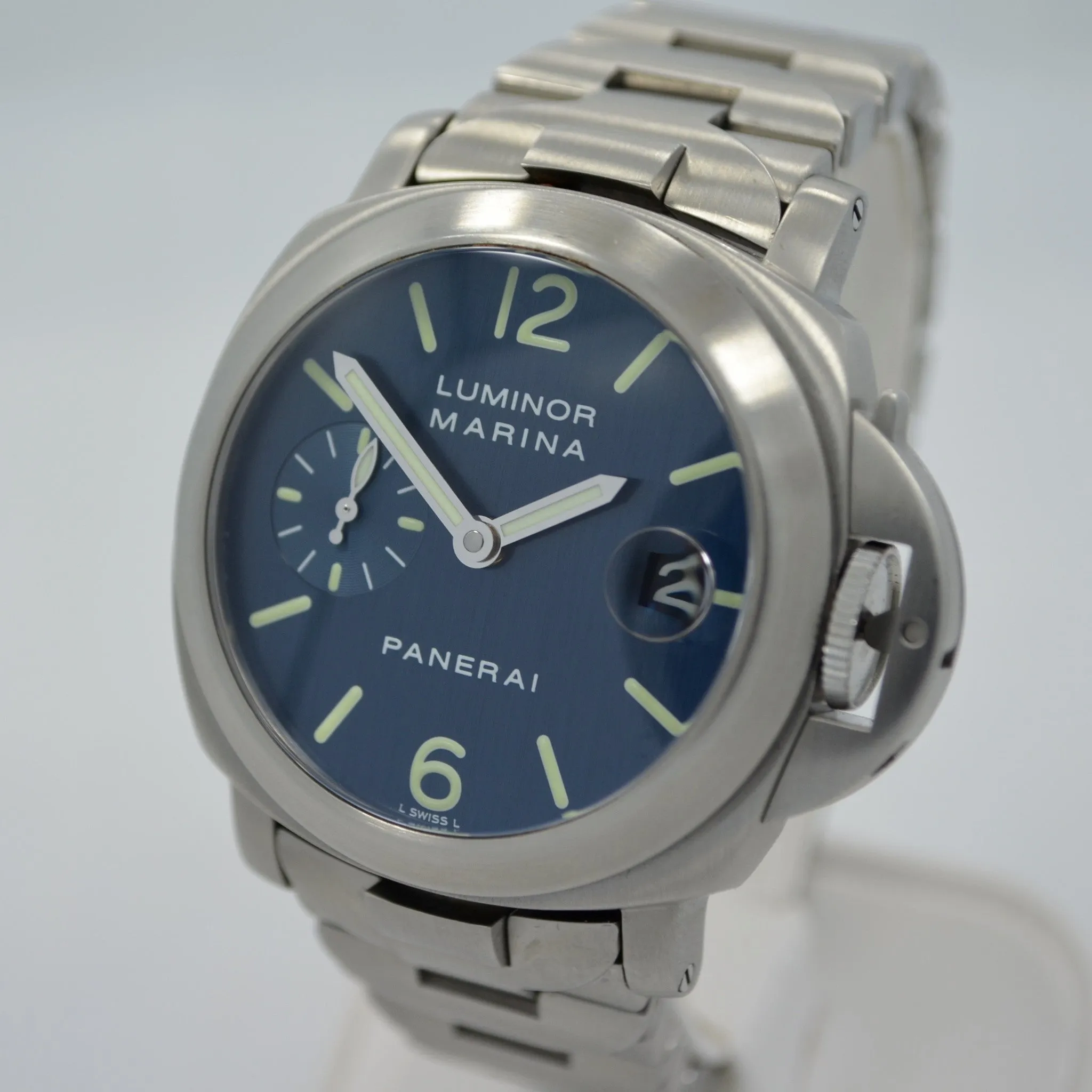 Panerai Luminor Marina PAM 120 Blue Steel Automatic Wristwatch