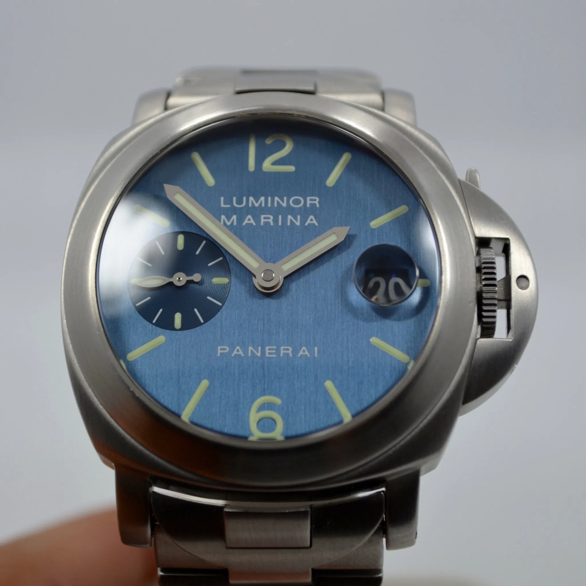Panerai Luminor Marina PAM 120 Blue Steel Automatic Wristwatch