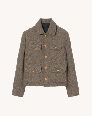 Paola Jacket in Feather grey donegal