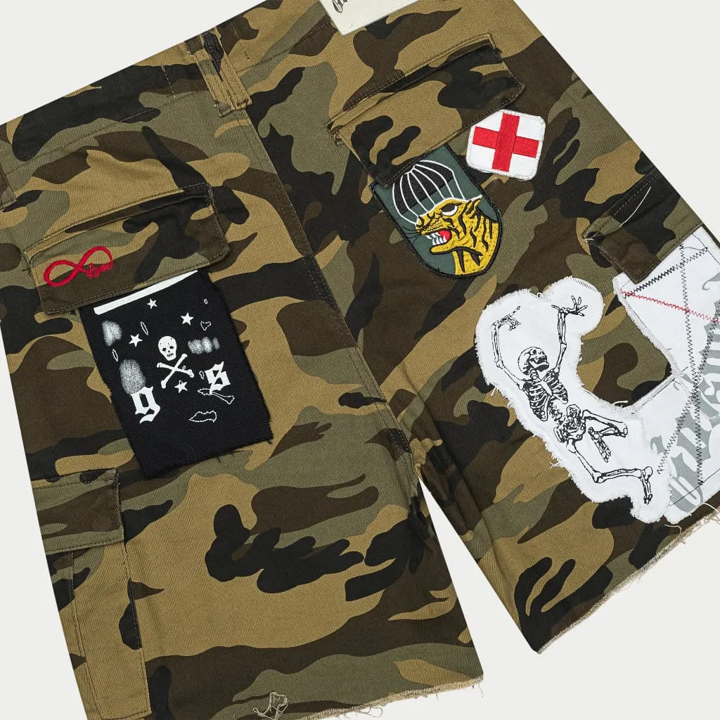 Patchwork Cargo Shorts