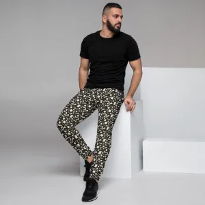 Patterned Men's Joggers | Almost Black White Memphis
