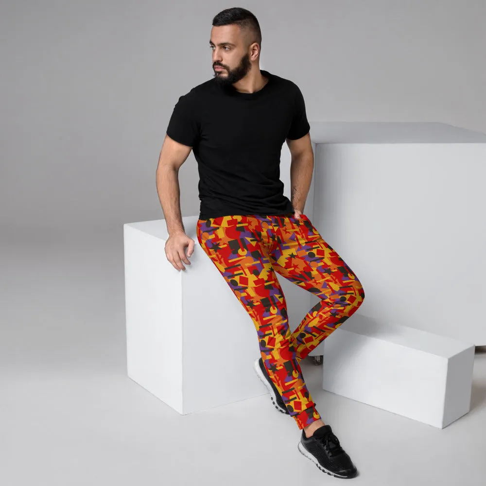 Patterned Men's Joggers | Multicoloured Geometric Circus